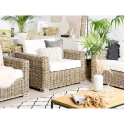 Beliani - ARDEA - Loungeset Voor 4 - Natuurlijk - Rotan 21 Beliani - ARDEA - Loungeset Voor 4 - Natuurlijk - Rotan -Tuinproducten 9445359