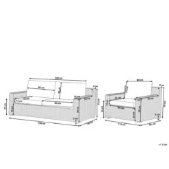 Beliani - ARDEA - Loungeset Voor 4 - Natuurlijk - Rotan 25 Beliani - ARDEA - Loungeset Voor 4 - Natuurlijk - Rotan -Tuinproducten 9445367