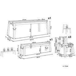 Beliani-LIVORNO -Tuinset Voor 6 3 Stoelen En Bank-Lichthout-Acaciahout 25 Beliani-LIVORNO -Tuinset Voor 6 3 Stoelen En Bank-Lichthout-Acaciahout -Tuinproducten 9445424