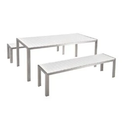 Beliani - NARDO - Tuinset Voor 6 - Wit - Kunsthout