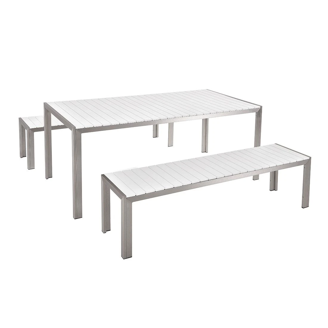 Beliani - NARDO - Tuinset Voor 6 - Wit - Kunsthout 3 Beliani - NARDO - Tuinset Voor 6 - Wit - Kunsthout