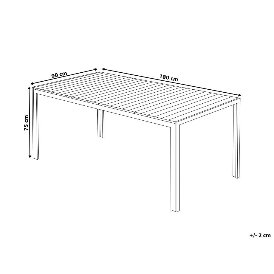 Beliani - NARDO - Tuinset Voor 6 - Wit - Kunsthout 12 Beliani - NARDO - Tuinset Voor 6 - Wit - Kunsthout - Afbeelding 10