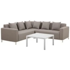 Beliani - BELIZE - Loungeset Voor 5 - Beige - Polyester 14 Beliani - BELIZE - Loungeset Voor 5 - Beige - Polyester -Tuinproducten 9445535
