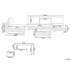 Beliani - VARALLO - Loungeset Voor 4 - Natuurlijk - Rotan -Tuinproducten 9445833