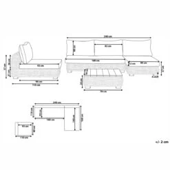 Beliani - VARALLO - Loungeset Voor 4 - Natuurlijk - Rotan -Tuinproducten 9445846