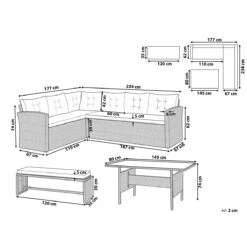 Beliani - VITERBO - Loungeset Voor 8 - Grijs - PE Rotan -Tuinproducten 9446107