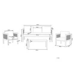 Beliani - BORELLO - Loungeset Voor 5 - Wit - Aluminium 25 Beliani - BORELLO - Loungeset Voor 5 - Wit - Aluminium -Tuinproducten 9446538