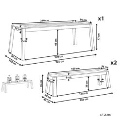 Beliani-LIVORNO -Tuinset Voor 6 2 Banken-Lichte Houtkleur-Acaciahout -Tuinproducten 9446833