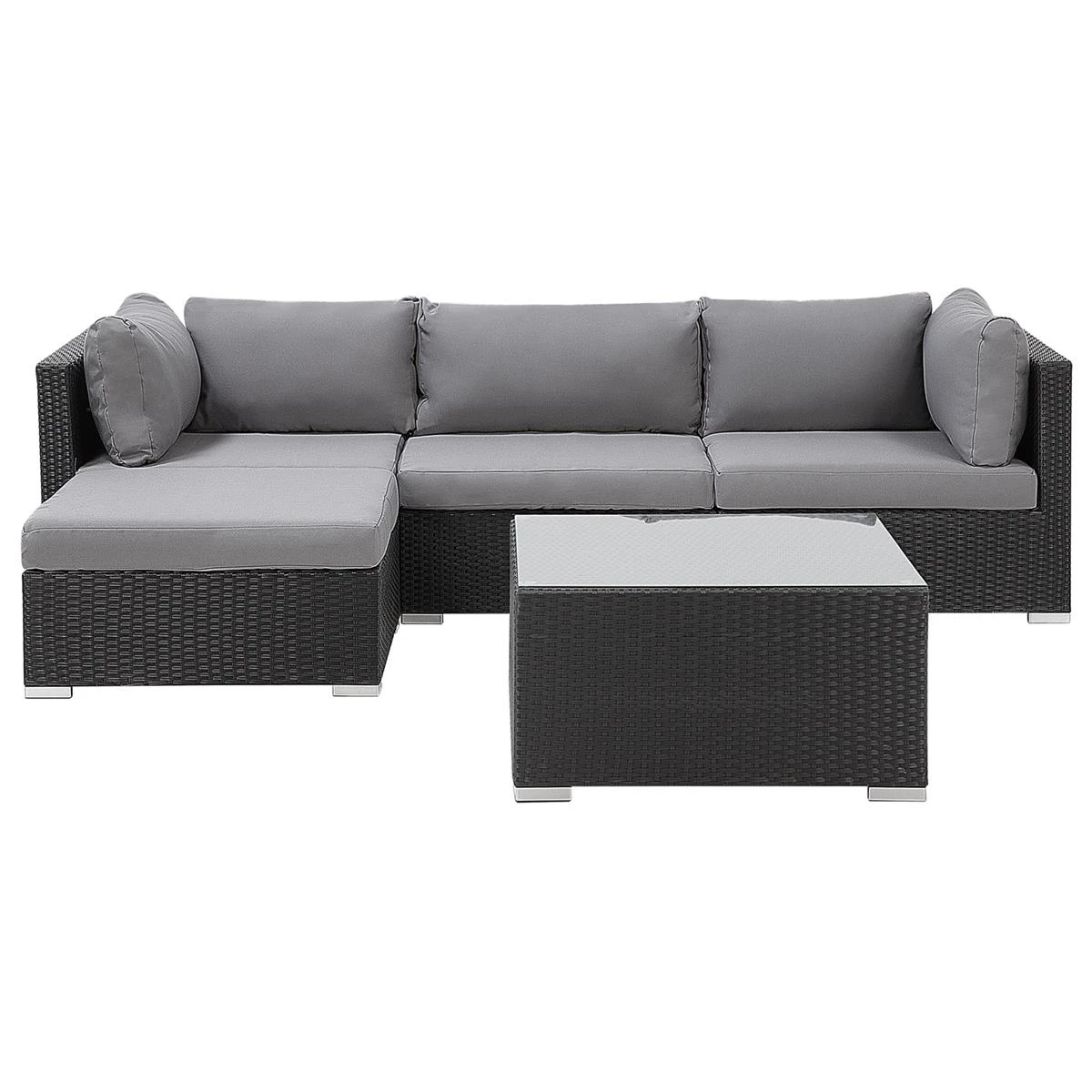 Beliani - SANO - Loungeset Voor 4 - Zwart - PE Rotan 3 Beliani - SANO - Loungeset Voor 4 - Zwart - PE Rotan