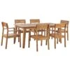 Beliani - FORNELLI - Tuinset Voor 6 - Lichte Houtkleur - Acaciahout