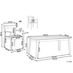 Beliani - FORNELLI - Tuinset Voor 6 - Lichte Houtkleur - Acaciahout 21 Beliani - FORNELLI - Tuinset Voor 6 - Lichte Houtkleur - Acaciahout -Tuinproducten 9447250