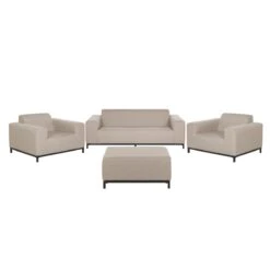 Beliani - ROVIGO - Loungeset Voor 5 - Beige|Zwart - Polyester 16 Beliani - ROVIGO - Loungeset Voor 5 - Beige|Zwart - Polyester -Tuinproducten 9447341