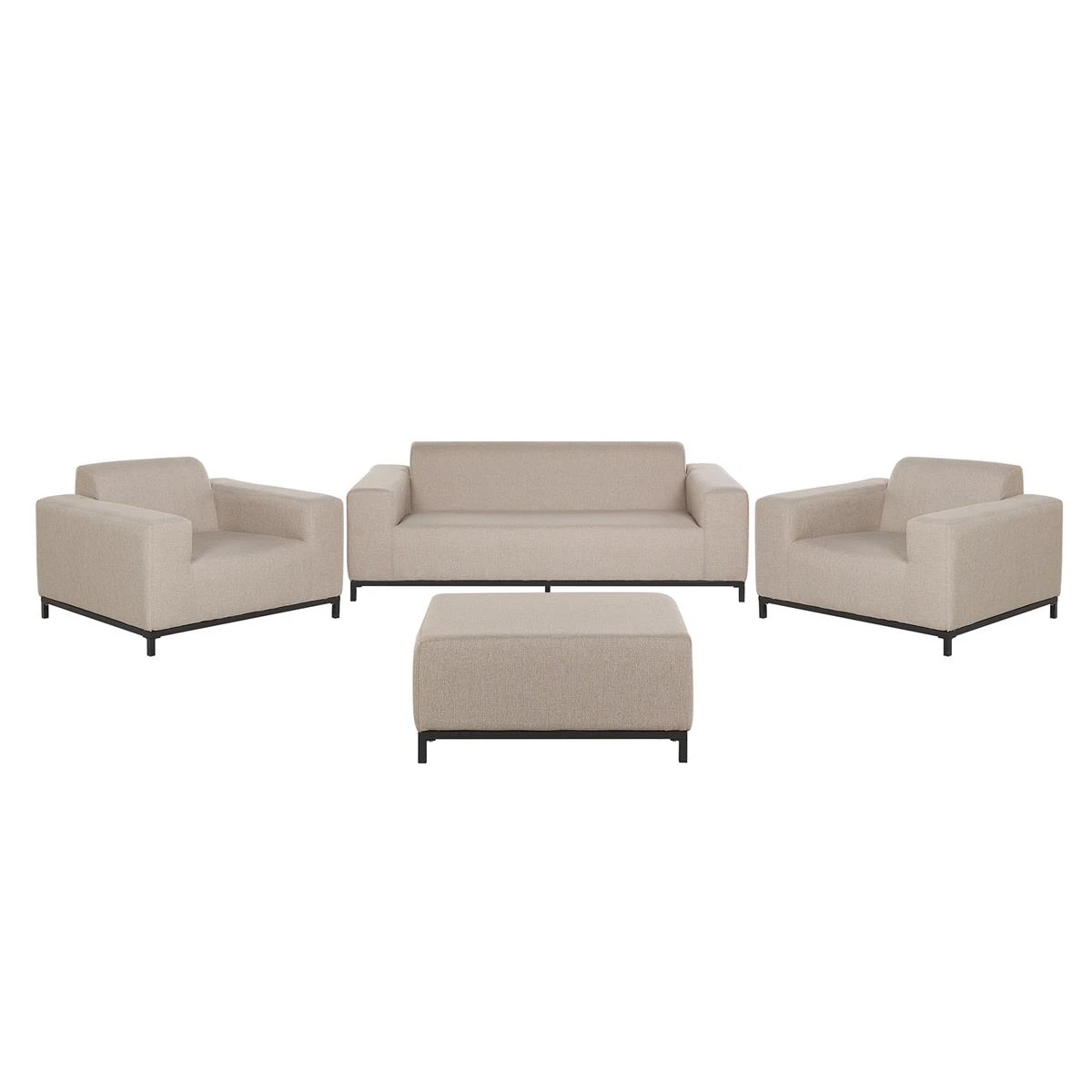 Beliani - ROVIGO - Loungeset Voor 5 - Beige|Zwart - Polyester 5 Beliani - ROVIGO - Loungeset Voor 5 - Beige|Zwart - Polyester - Afbeelding 3