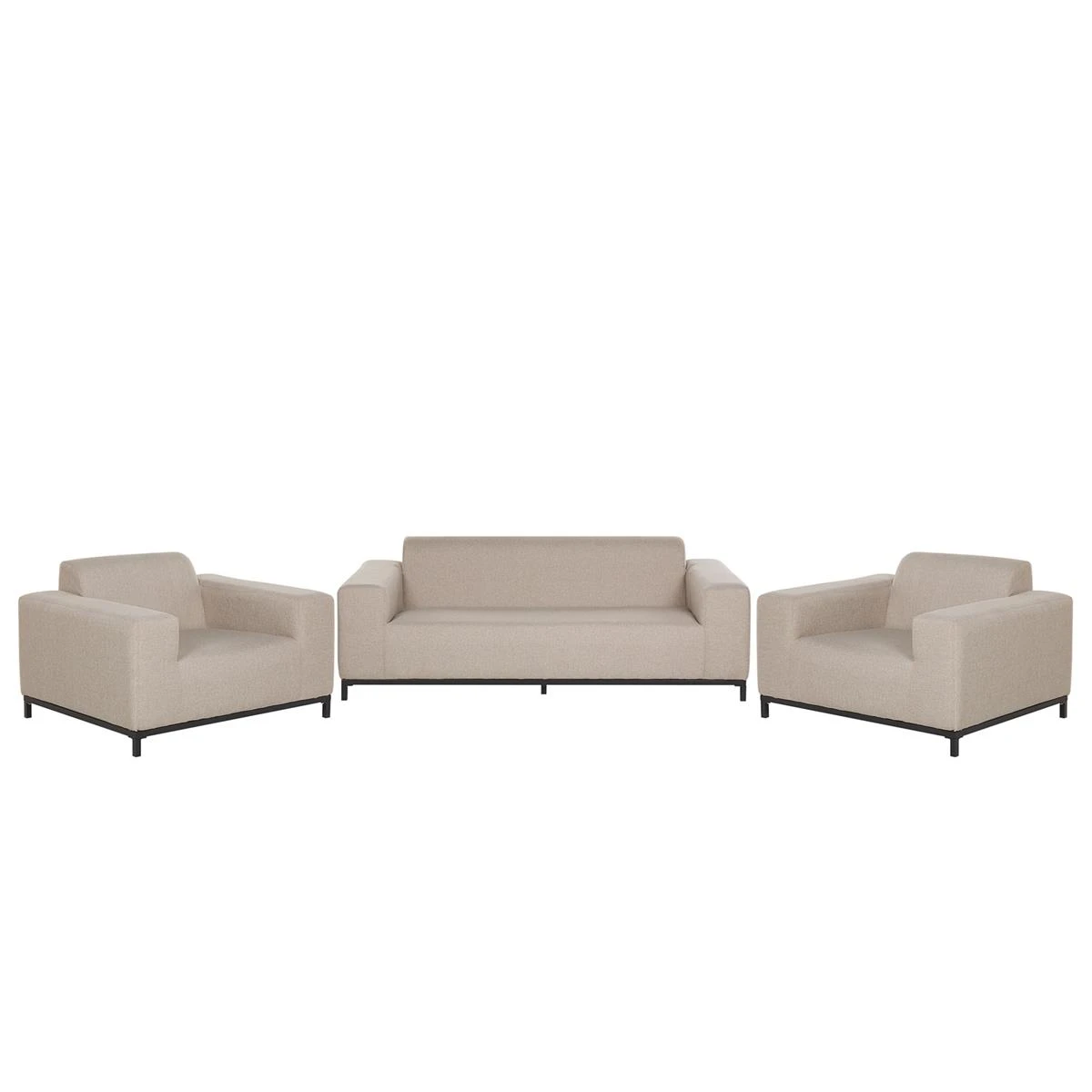 Beliani - ROVIGO - Loungeset Voor 5 - Beige|Zwart - Polyester 6 Beliani - ROVIGO - Loungeset Voor 5 - Beige|Zwart - Polyester - Afbeelding 4