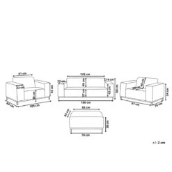 Beliani - ROVIGO - Loungeset Voor 5 - Beige|Zwart - Polyester 25 Beliani - ROVIGO - Loungeset Voor 5 - Beige|Zwart - Polyester -Tuinproducten 9447357
