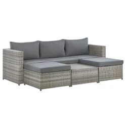 Beliani - SABBIA - Loungeset 5-zits Hoek Rechts - Grijs - PE Rotan -Tuinproducten 9448562