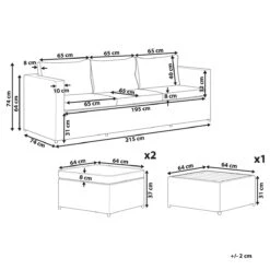 Beliani - SABBIA - Loungeset 5-zits Hoek Rechts - Grijs - PE Rotan -Tuinproducten 9448576