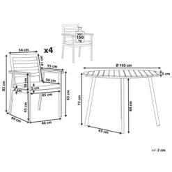Beliani - CAVOLI - Tuinset Voor 4 - Wit|Beige - Aluminium 23 Beliani - CAVOLI - Tuinset Voor 4 - Wit|Beige - Aluminium -Tuinproducten 9448577