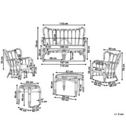 Beliani - BRINDISI - Loungeset Voor 4 - Bruin - Rotan 19 Beliani - BRINDISI - Loungeset Voor 4 - Bruin - Rotan -Tuinproducten 9449056