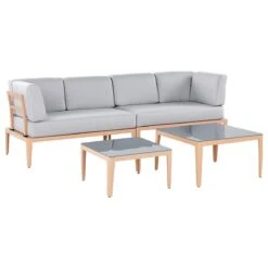 Beliani - RIMA III - Loungeset Voor 6 - Grijs - Polyester -Tuinproducten 9449649