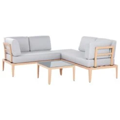 Beliani - RIMA III - Loungeset Voor 6 - Grijs - Polyester -Tuinproducten 9449652