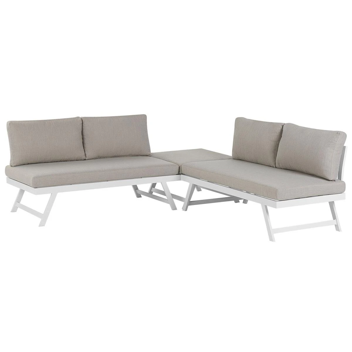 Beliani - COCCORINO - Loungeset Voor 5 - Grijs - Aluminium 7 Beliani - COCCORINO - Loungeset Voor 5 - Grijs - Aluminium - Afbeelding 5