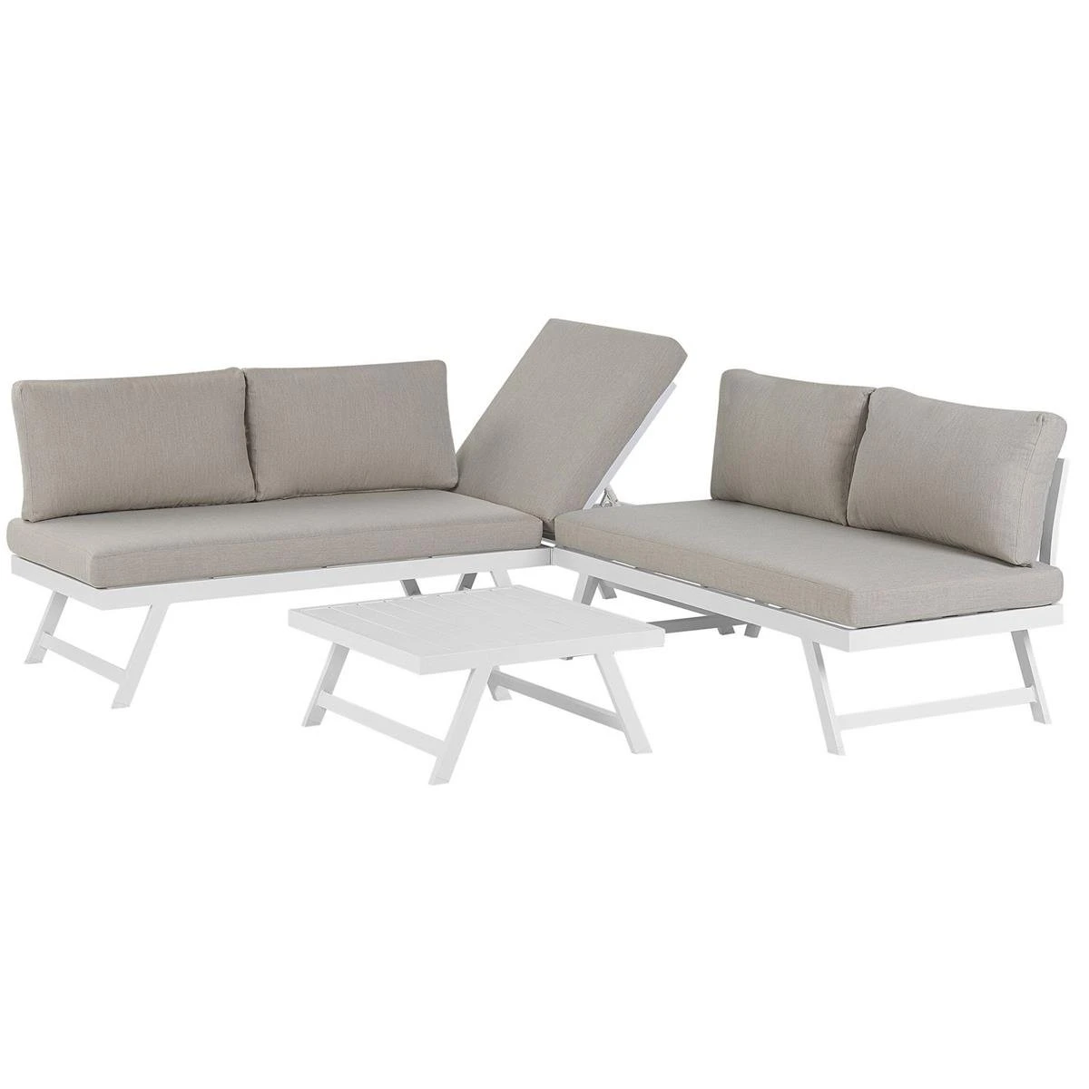 Beliani - COCCORINO - Loungeset Voor 5 - Grijs - Aluminium 8 Beliani - COCCORINO - Loungeset Voor 5 - Grijs - Aluminium - Afbeelding 6