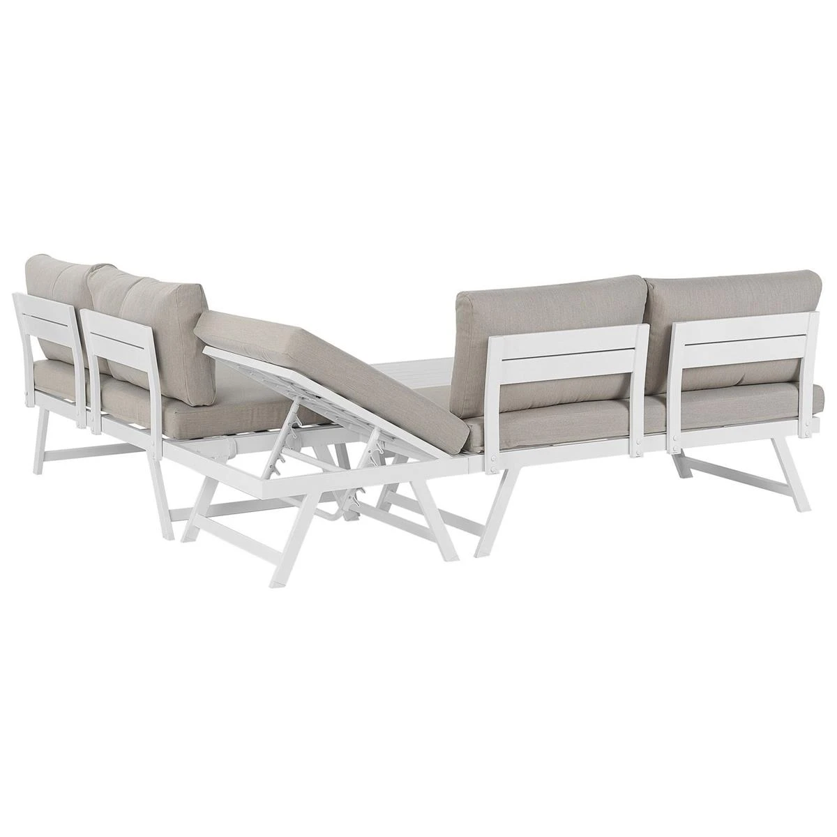 Beliani - COCCORINO - Loungeset Voor 5 - Grijs - Aluminium 9 Beliani - COCCORINO - Loungeset Voor 5 - Grijs - Aluminium - Afbeelding 7