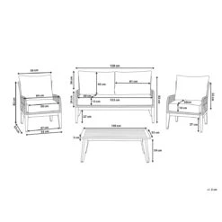 Beliani - MERANO - Loungeset Voor 4 - Wit - Acaciahout 23 Beliani - MERANO - Loungeset Voor 4 - Wit - Acaciahout -Tuinproducten 9450110