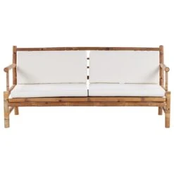 Beliani - RICCIONE - Loungeset Voor 4 - Lichte Houtkleur - Bamboehout 17 Beliani - RICCIONE - Loungeset Voor 4 - Lichte Houtkleur - Bamboehout -Tuinproducten 9450246