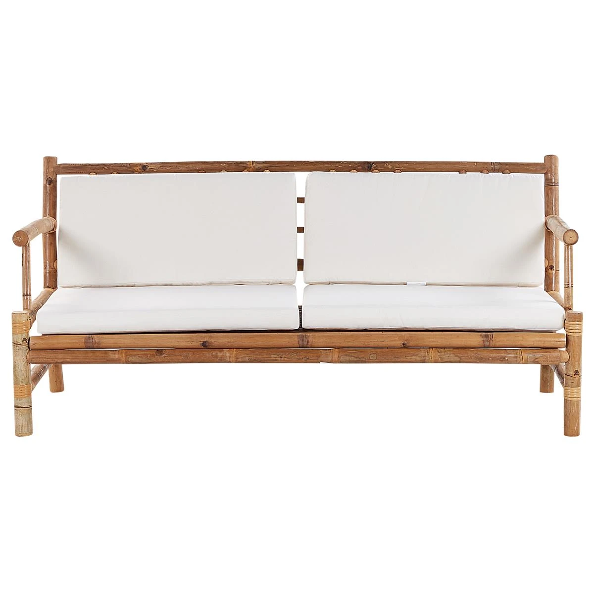 Beliani - RICCIONE - Loungeset Voor 4 - Lichte Houtkleur - Bamboehout 7 Beliani - RICCIONE - Loungeset Voor 4 - Lichte Houtkleur - Bamboehout - Afbeelding 5