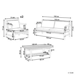 Beliani - RICCIONE - Loungeset Voor 4 - Lichte Houtkleur - Bamboehout 23 Beliani - RICCIONE - Loungeset Voor 4 - Lichte Houtkleur - Bamboehout -Tuinproducten 9450254