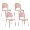 Beliani - OSTIA - Tuinstoel Set Van 4 - Roze - Polypropyleen -Tuinproducten 9450655