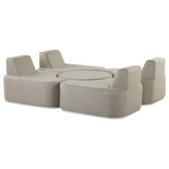 Beliani - FABRO - Loungeset Voor 4 - Grijs - Polyester -Tuinproducten 9451033