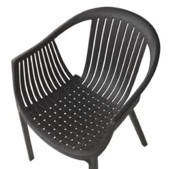 Beliani-NAPOLI -Tuinstoel Set Van 4-Zwart-Synthetisch Materiaal -Tuinproducten 9451252