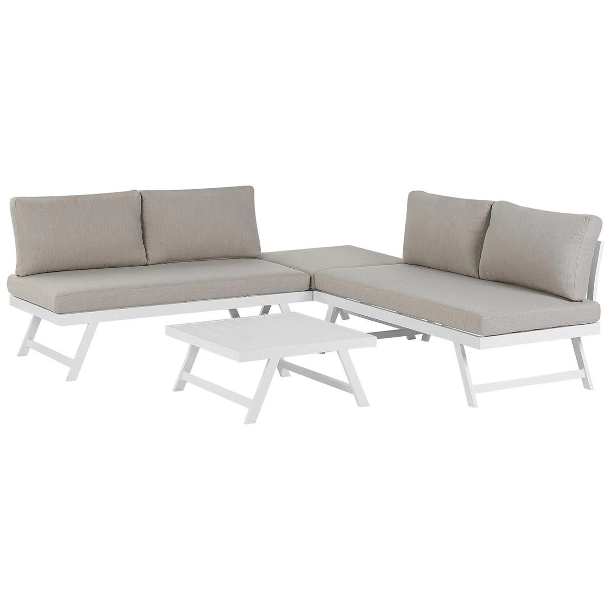 Beliani - COCCORINO - Loungeset Voor 5 - Grijs - Aluminium 3 Beliani - COCCORINO - Loungeset Voor 5 - Grijs - Aluminium