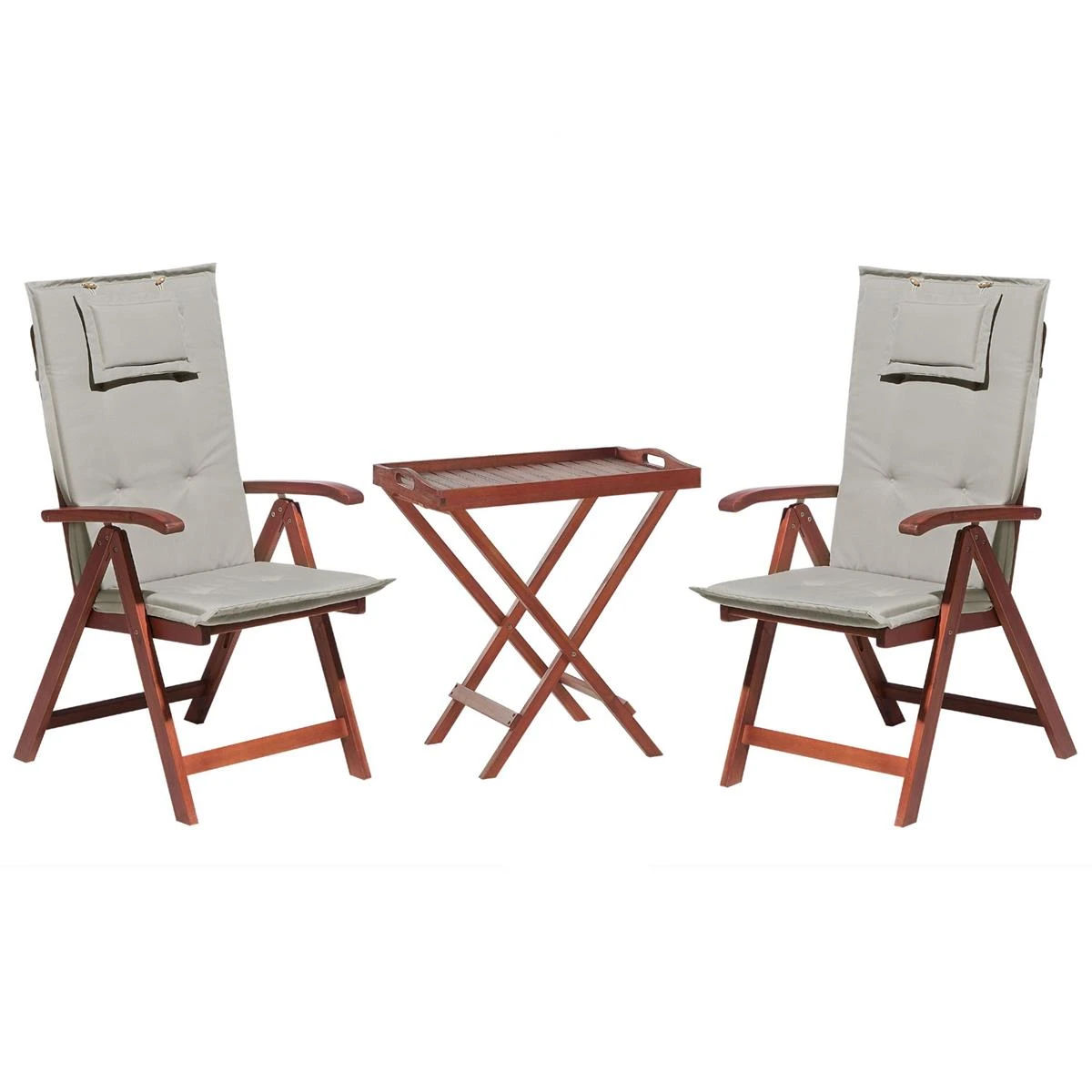 Beliani-TOSCANA-Bistroset Voor 2-Donkere Houtkleur |Taupe-Acaciahout 3 Beliani-TOSCANA-Bistroset Voor 2-Donkere Houtkleur |Taupe-Acaciahout
