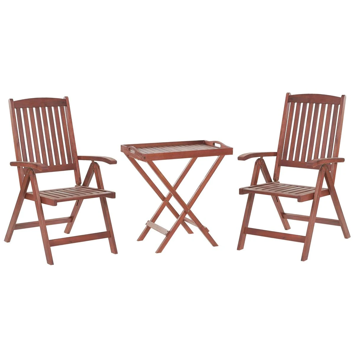 Beliani-TOSCANA-Bistroset Voor 2-Donkere Houtkleur |Taupe-Acaciahout 8 Beliani-TOSCANA-Bistroset Voor 2-Donkere Houtkleur |Taupe-Acaciahout - Afbeelding 6