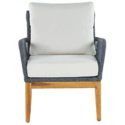 Beliani - MERANO - Loungeset Voor 4 - Wit - Acaciahout 20 Beliani - MERANO - Loungeset Voor 4 - Wit - Acaciahout -Tuinproducten 9451580