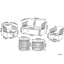 Beliani - RAVELLO - Loungeset Voor 4 - Natuurlijk - PE Rotan 23 Beliani - RAVELLO - Loungeset Voor 4 - Natuurlijk - PE Rotan -Tuinproducten 9451698