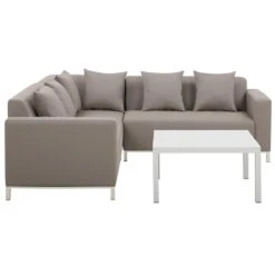 Beliani - BELIZE - Loungeset Voor 5 - Beige - Polyester 17 Beliani - BELIZE - Loungeset Voor 5 - Beige - Polyester -Tuinproducten 9451868