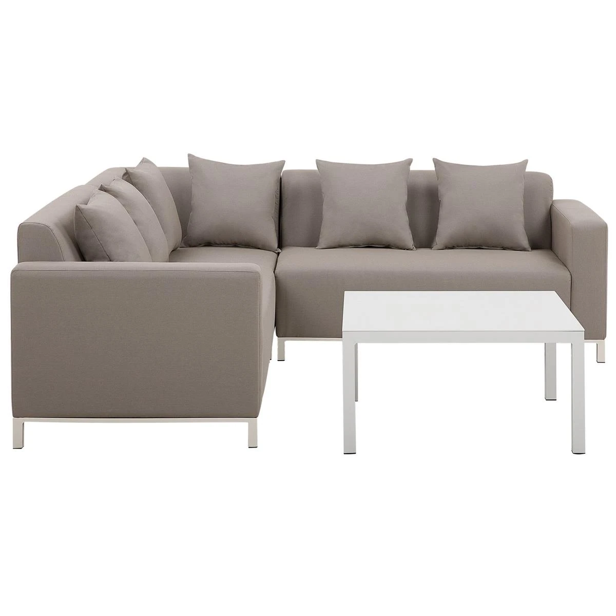 Beliani - BELIZE - Loungeset Voor 5 - Beige - Polyester 8 Beliani - BELIZE - Loungeset Voor 5 - Beige - Polyester - Afbeelding 6