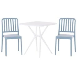 Beliani-SERSALE-Bistroset Voor 2-Blauw|Wit-Synthetisch Materiaal