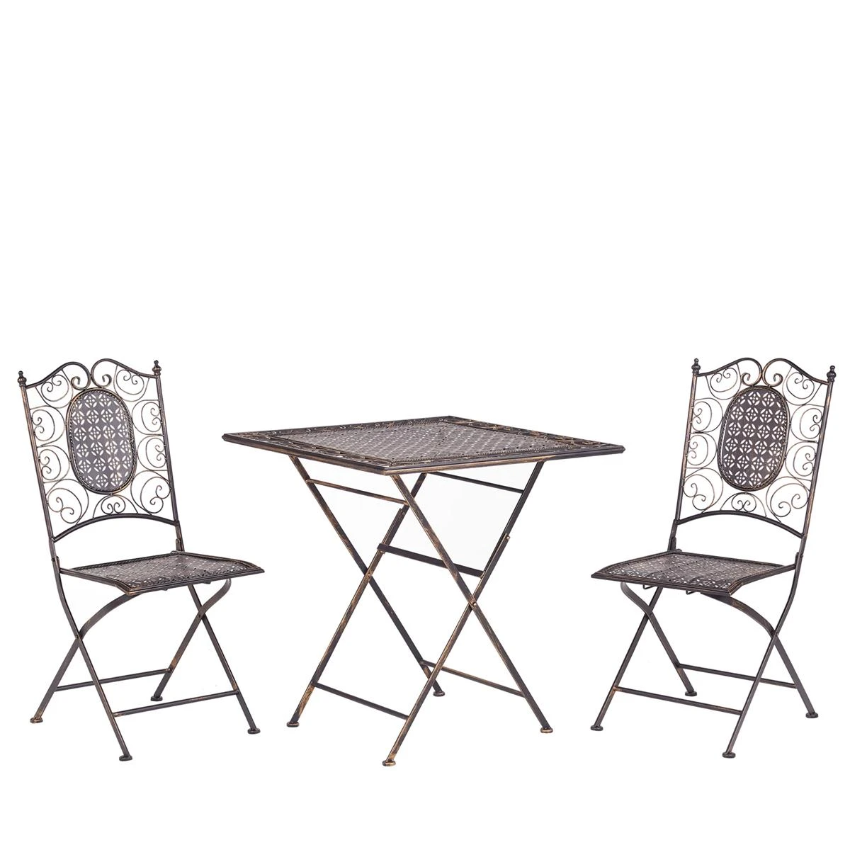Beliani - BORMIO - Bistroset Voor 2 - Zwart - IJzer 3 Beliani - BORMIO - Bistroset Voor 2 - Zwart - IJzer