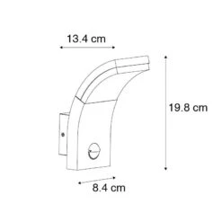 QAZQA Buitenwandlamp Antraciet Incl. LED IP54 Met Bewegingssensor - 17 QAZQA Buitenwandlamp Antraciet Incl. LED IP54 Met Bewegingssensor - -Tuinproducten 9456991