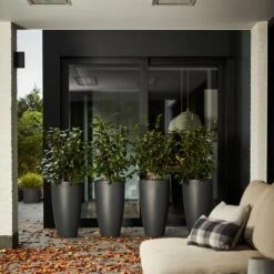 Elho Pure Soft Round High Bloempot Ø 50 Cm - Antraciet -Tuinproducten 9457699