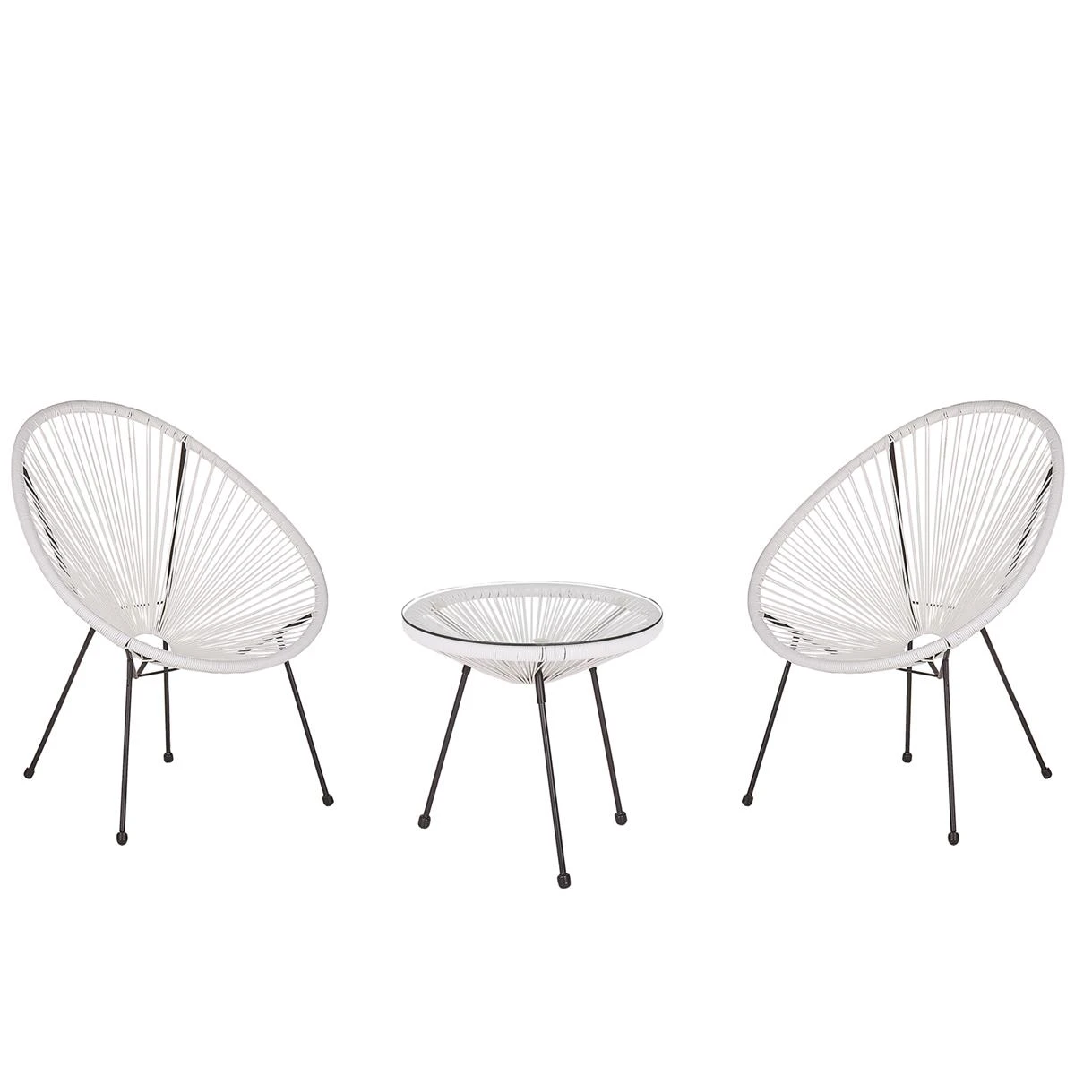 Beliani - ACAPULCO II - Bistroset Voor 2 - Wit - PE Rotan 3 Beliani - ACAPULCO II - Bistroset Voor 2 - Wit - PE Rotan