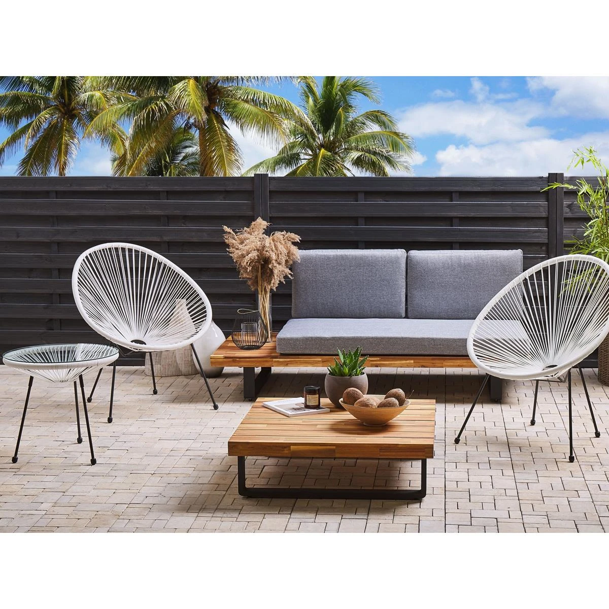 Beliani - ACAPULCO II - Bistroset Voor 2 - Wit - PE Rotan 4 Beliani - ACAPULCO II - Bistroset Voor 2 - Wit - PE Rotan - Afbeelding 2