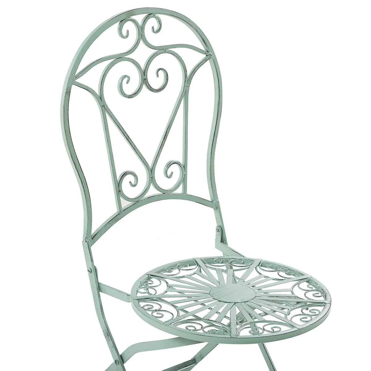 Beliani - TRENTO - Bistroset Voor 2 - Groen - Metaal 6 Beliani - TRENTO - Bistroset Voor 2 - Groen - Metaal - Afbeelding 4