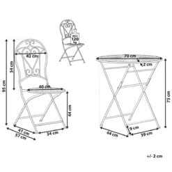 Beliani - TRENTO - Bistroset Voor 2 - Groen - Metaal 14 Beliani - TRENTO - Bistroset Voor 2 - Groen - Metaal -Tuinproducten 9487806